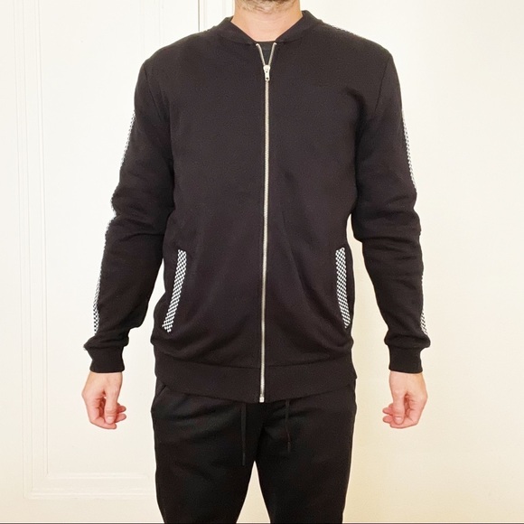 ASOS Cotton Full Zip Sweater Black Men’s Size Medium - Picture 1 of 9